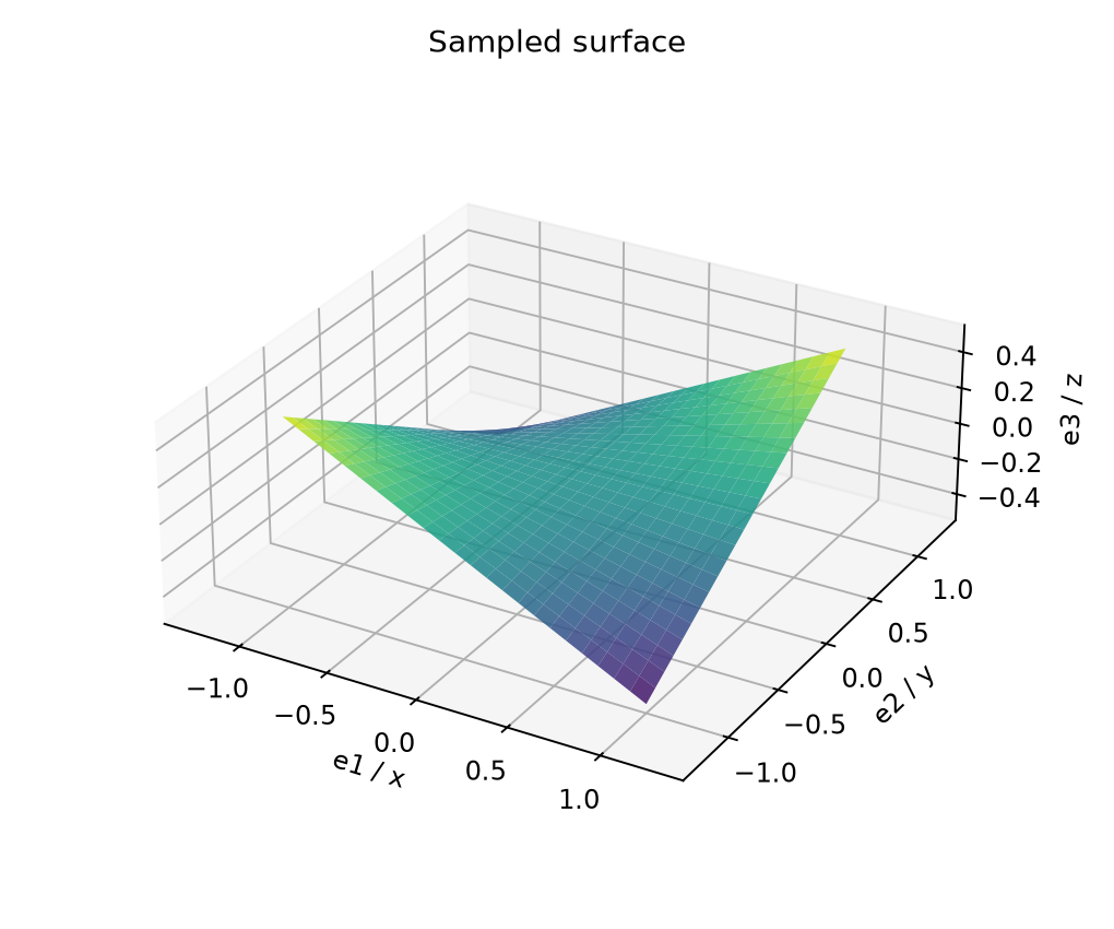 Sampled surface before projection